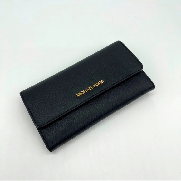 Michael Kors Trifold Wallet Black Leather - Picture 6 of 8